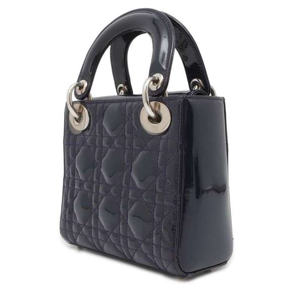 Dior Christian Cannage  Handbag 2way Purple Patent Mini - Picture 1 of 16